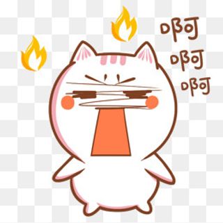 卡通可爱生气小猫表情,免抠元素