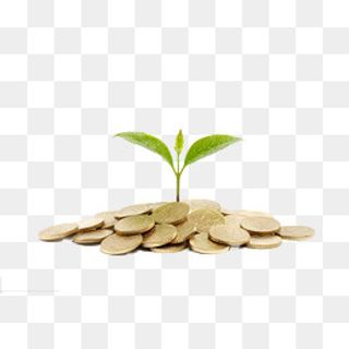 生长的财富树,免抠元素