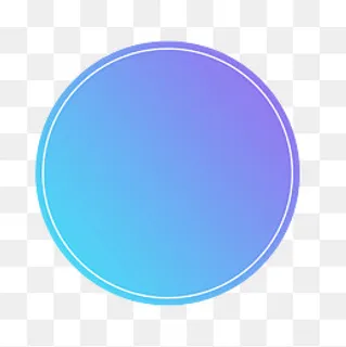 手绘蓝色渐变圆形,免抠元素