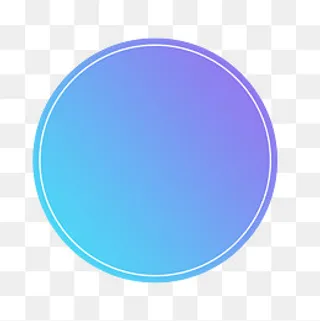 手绘蓝色渐变圆形,免抠元素