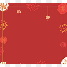 2019年春节红色背景,免抠元素