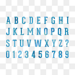 小清新版英文字母数字,免抠元素(700*490px)psd模版下载