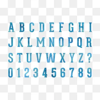 小清新版英文字母数字,免抠元素