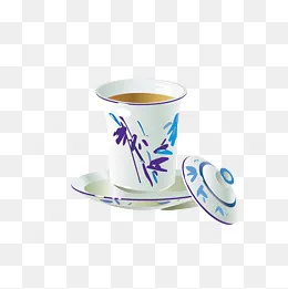 手绘青花瓷茶杯免抠下载,免抠元素