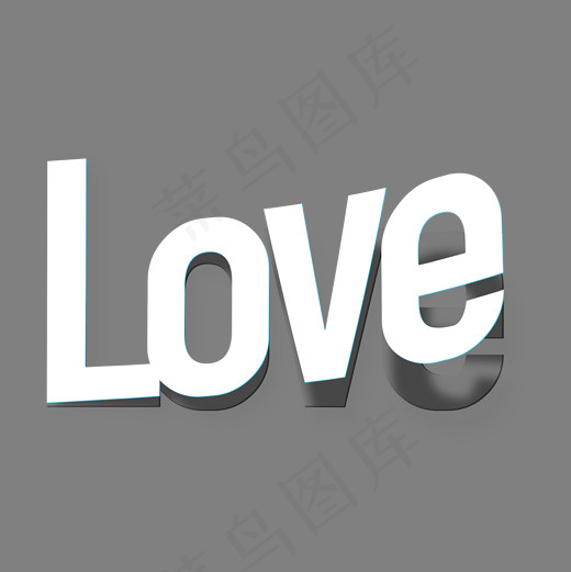 love折纸白色艺术字,免抠元素艺术字(2000*2000px)psd模版下载