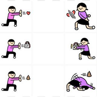 发送爱心系列三连,免抠元素