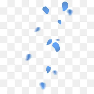 淡蓝色清新唯美飞舞花瓣,免抠元素