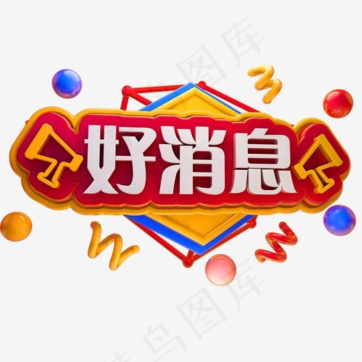 好消息3D立体字体特大喜讯
