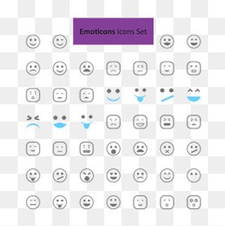 矢量EMOJI多种简洁线条表情包