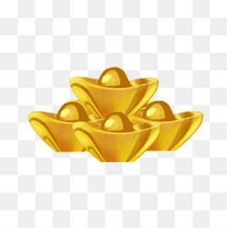 手绘金元宝png素材,免抠元素