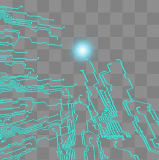 蓝色科技线条电路板元素,免抠元素