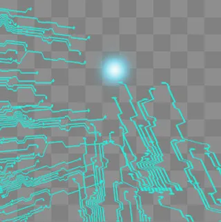 蓝色科技线条电路板元素,免抠元素