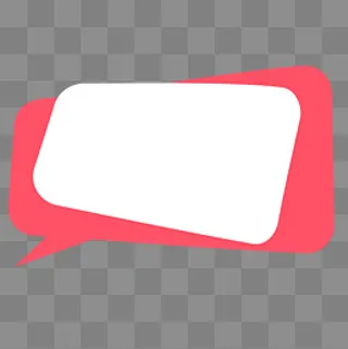 红色明亮对话气泡,免抠元素