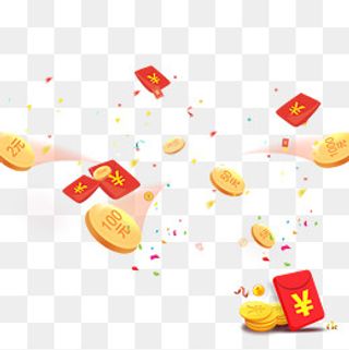 红色红包装饰元素,免抠元素