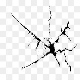 手绘黑色碎裂的玻璃,免抠元素