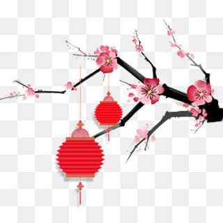 梅花与灯笼,免抠元素