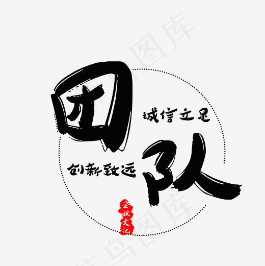 企业文化团队菜鸟图库毛笔字