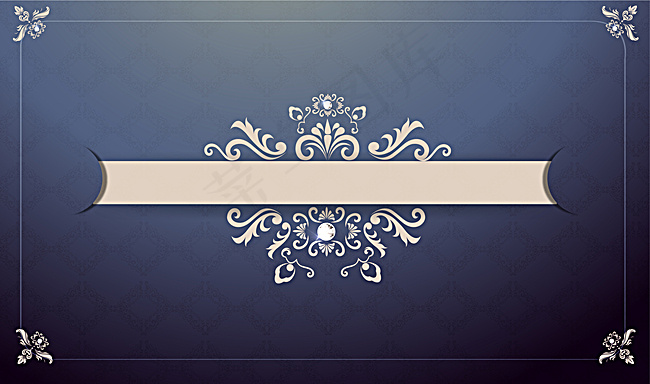 蓝色欧式简约花边背景素材背景图片素材