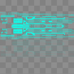 蓝色商务科技电路图元素,免抠元素