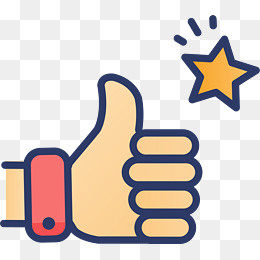 彩色手绘圆弧好评卡通图标,免抠元素