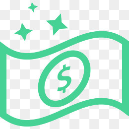 金融绿色的钱票图标矢量,免抠元素