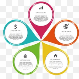 彩色圆形花瓣ppt(1292*1285px)