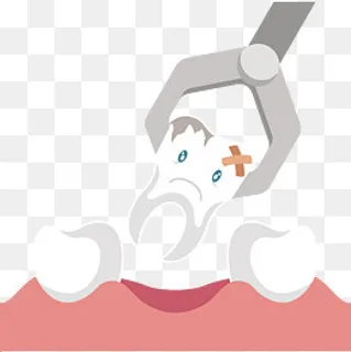 被拔出的牙齿矢量图