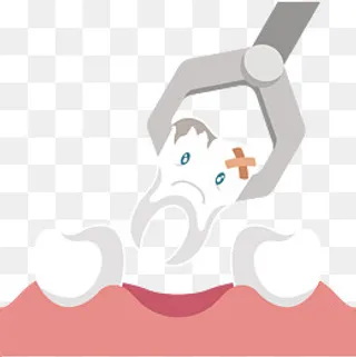 被拔出的牙齿矢量图