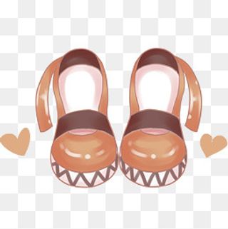 巧克力色布丁高跟鞋
