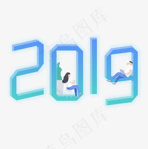 2019年小清新3D立体卡通艺术数字菜鸟图库(2000*2000px)psd模版下载