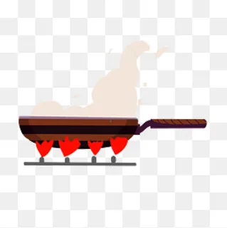 卡通简约手绘烹饪烧菜炒锅,免抠元素