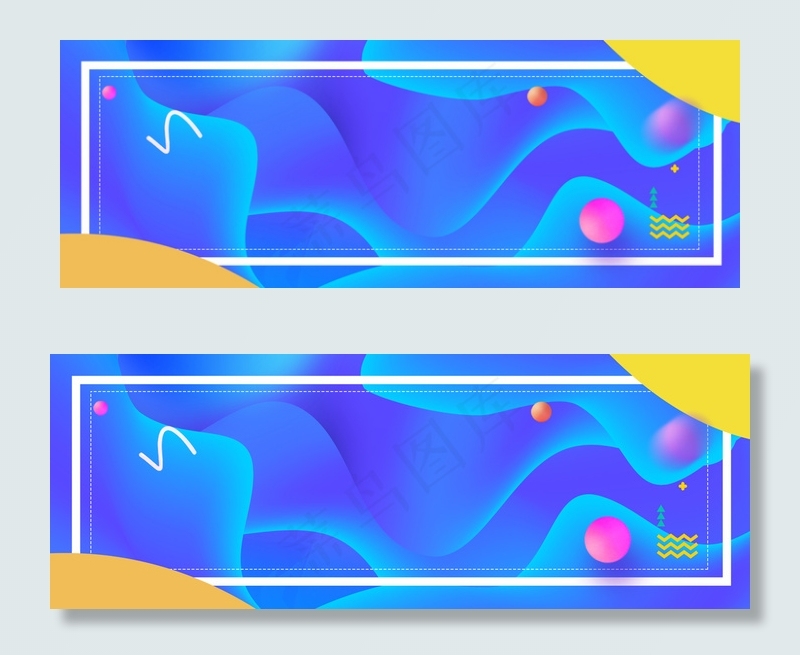 五一电商蓝色渐变立体流体渐变banner背景图片素材