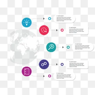 彩色图标商务图表,免抠元素