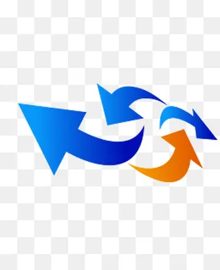 矢量双色循环箭头PNG图片,免抠元素