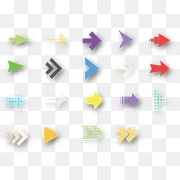 彩色箭头可爱矢量图标icon,免抠元素(2663*1918px)ai矢量模版下载