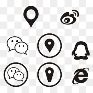 黑色网络图标,免抠元素