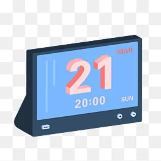 灰色方形扁平化时间显示,免抠元素