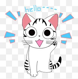 卡通手绘可爱小猫hello表情包(2000*2000px)psd模版下载