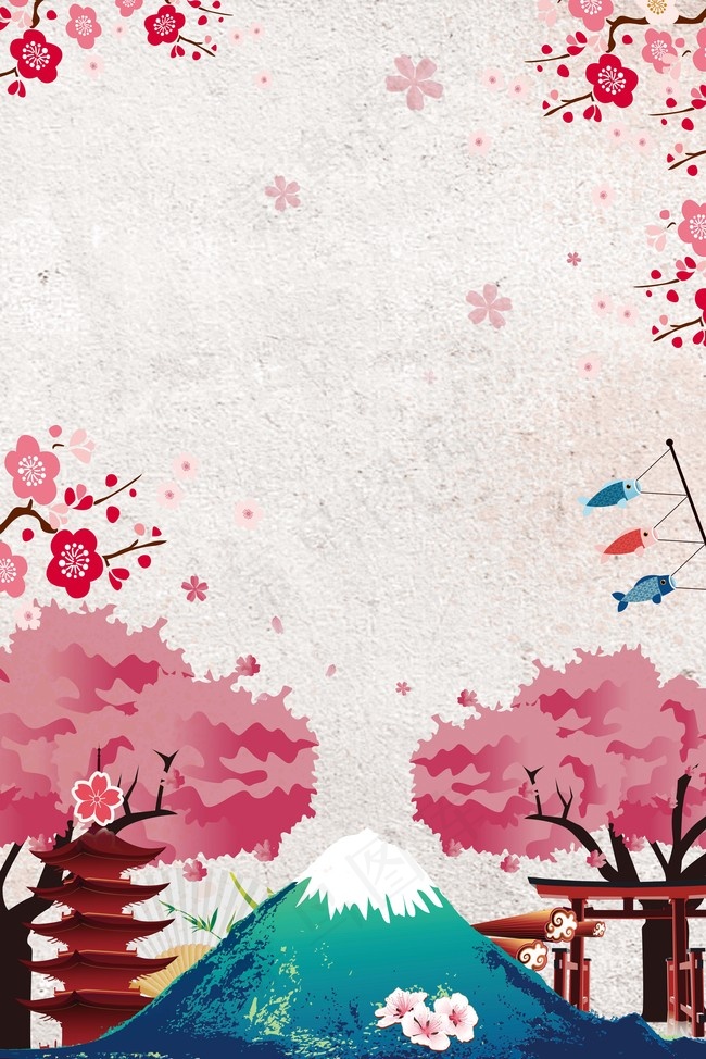 日本印象海报背景素材背景图片素材