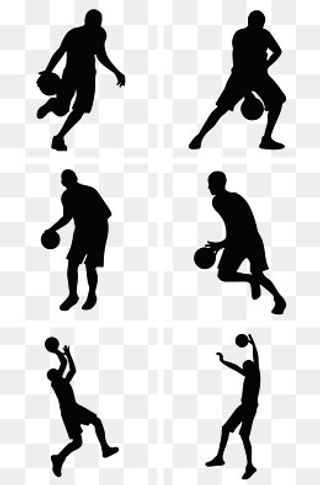 篮球运动激情热血剪影,免抠元素