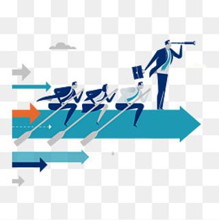 彩色箭头商务目标元素,免抠元素