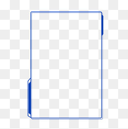 蓝色商务科技简约办公边框免抠