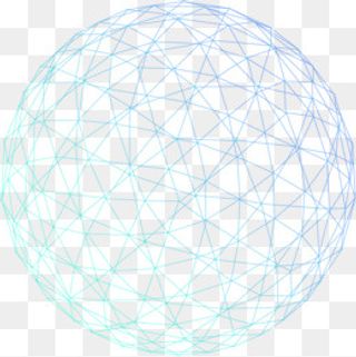 蓝色线状球体,免抠元素