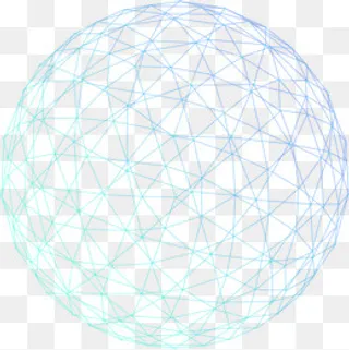 蓝色线状球体,免抠元素