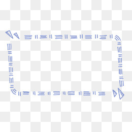 蓝色手绘简约线条边框,免抠元素