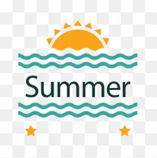 绿色波浪线太阳矢量图,免抠元素