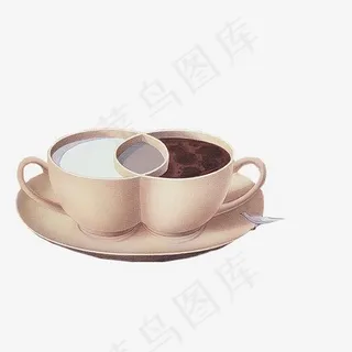 创意交叠的咖啡杯