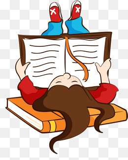 世界知识产权日躺着看书的女孩,免抠元素