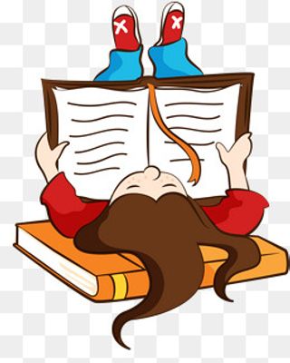 世界知识产权日躺着看书的女孩,免抠元素