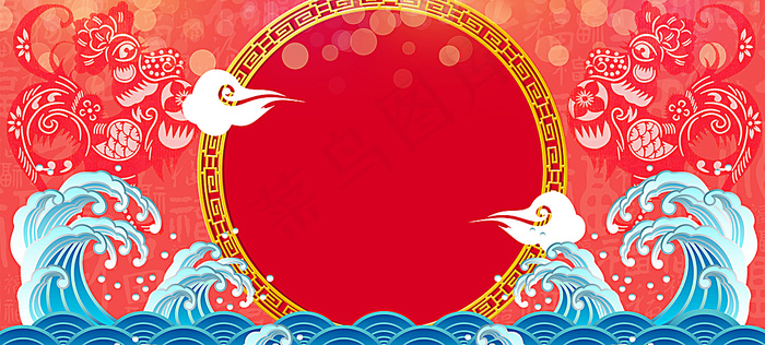 中国风开工大吉海报背景背景图片素材